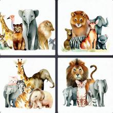 動物、イラスト、水彩画